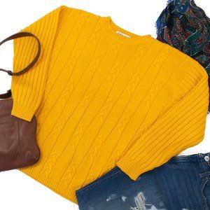 Karen Scott | Yellow Braid Knit Sweater | S